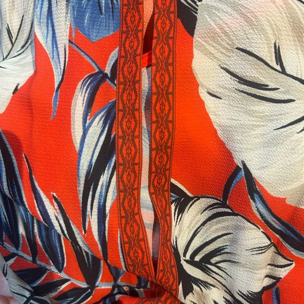 Vibrant Red Floral Maxi Jumpsuit - Picture 3 of 4